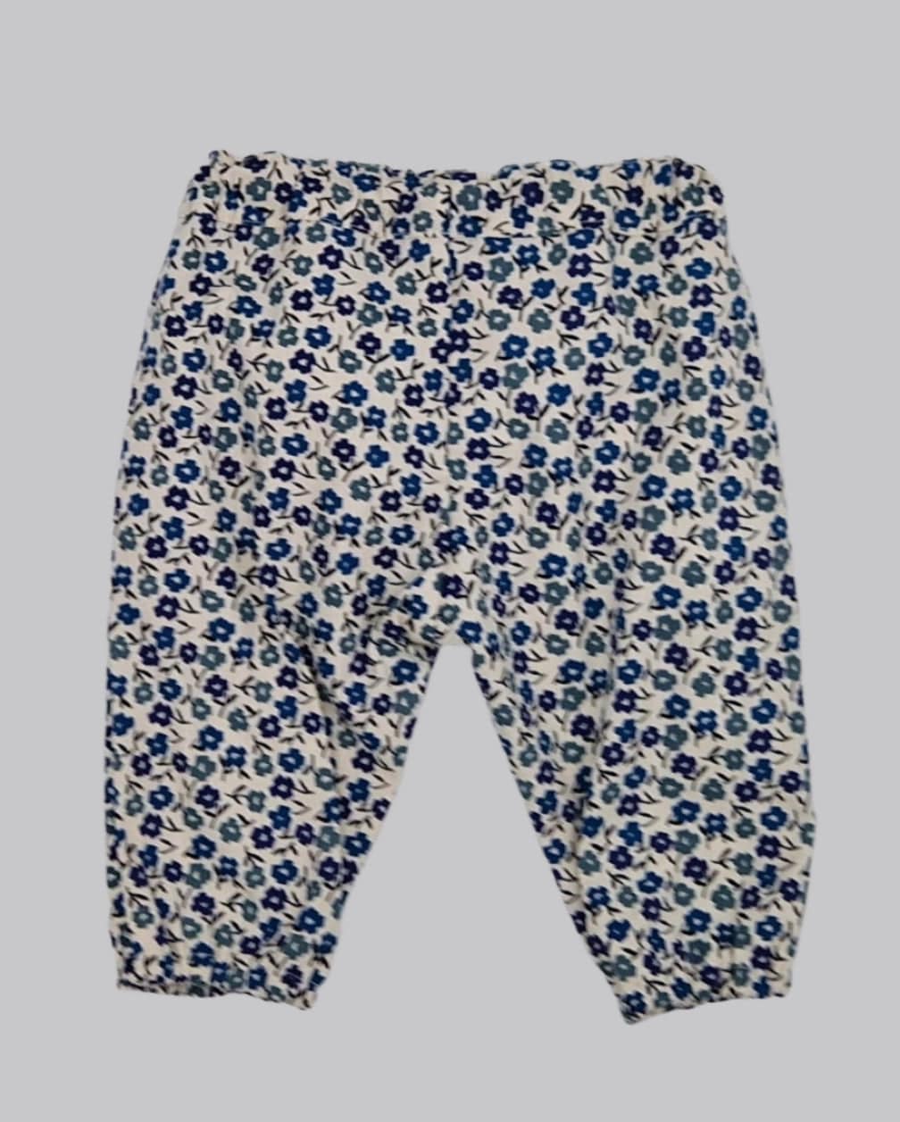 BLUE ORGANIC FLORAL TROUSER