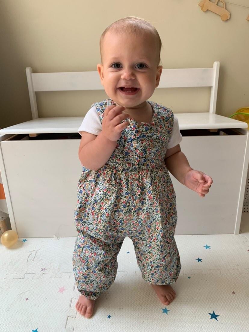 Bubble Romper - Blue Ditsy Floral
