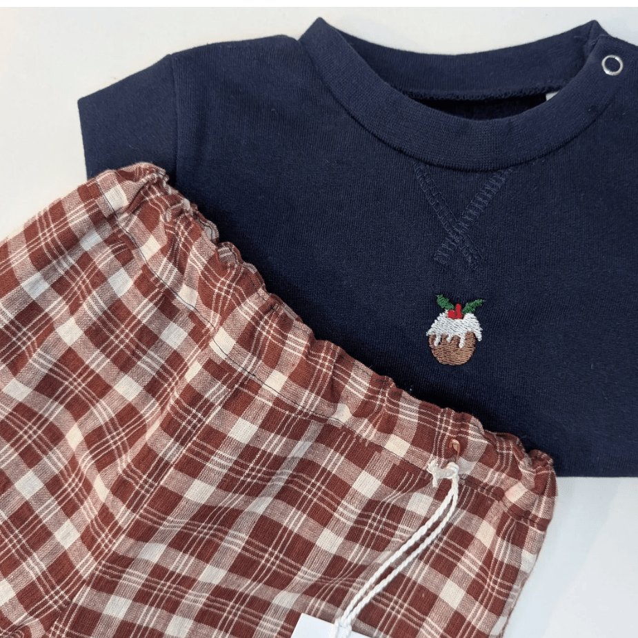 Burgundy Check Trouser