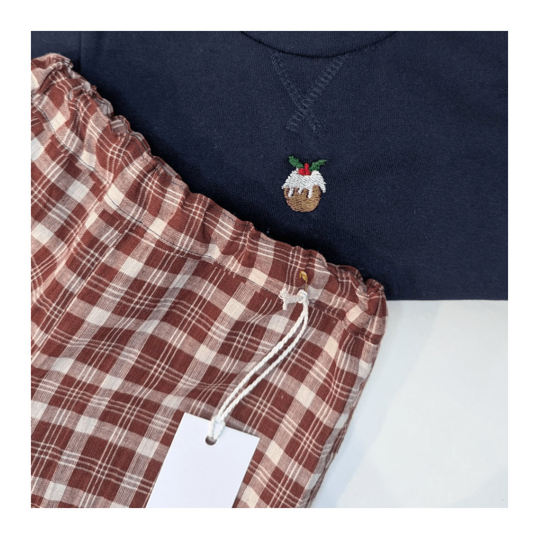 Burgundy Check Trouser