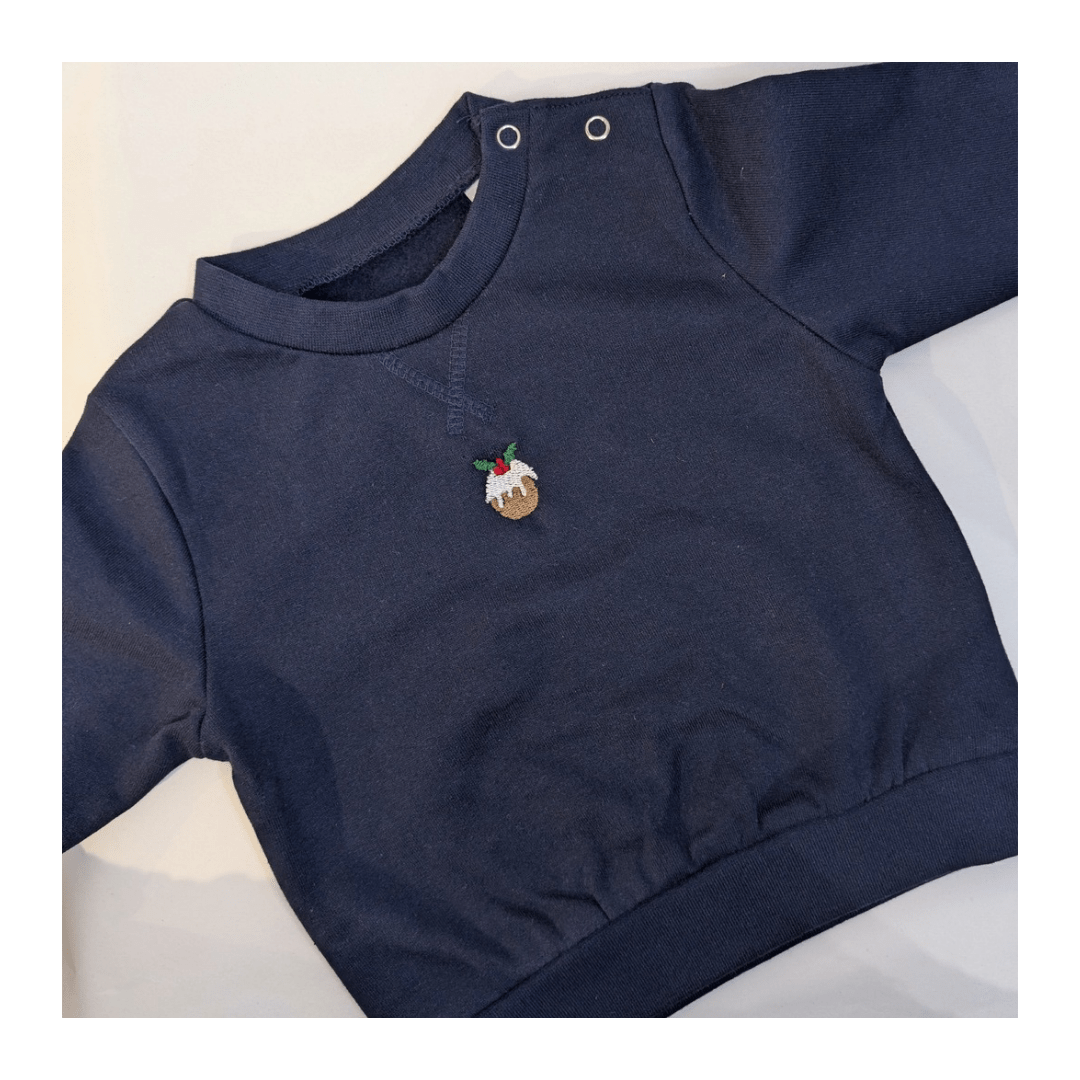 Christmas Pudding Embroidered Jumper