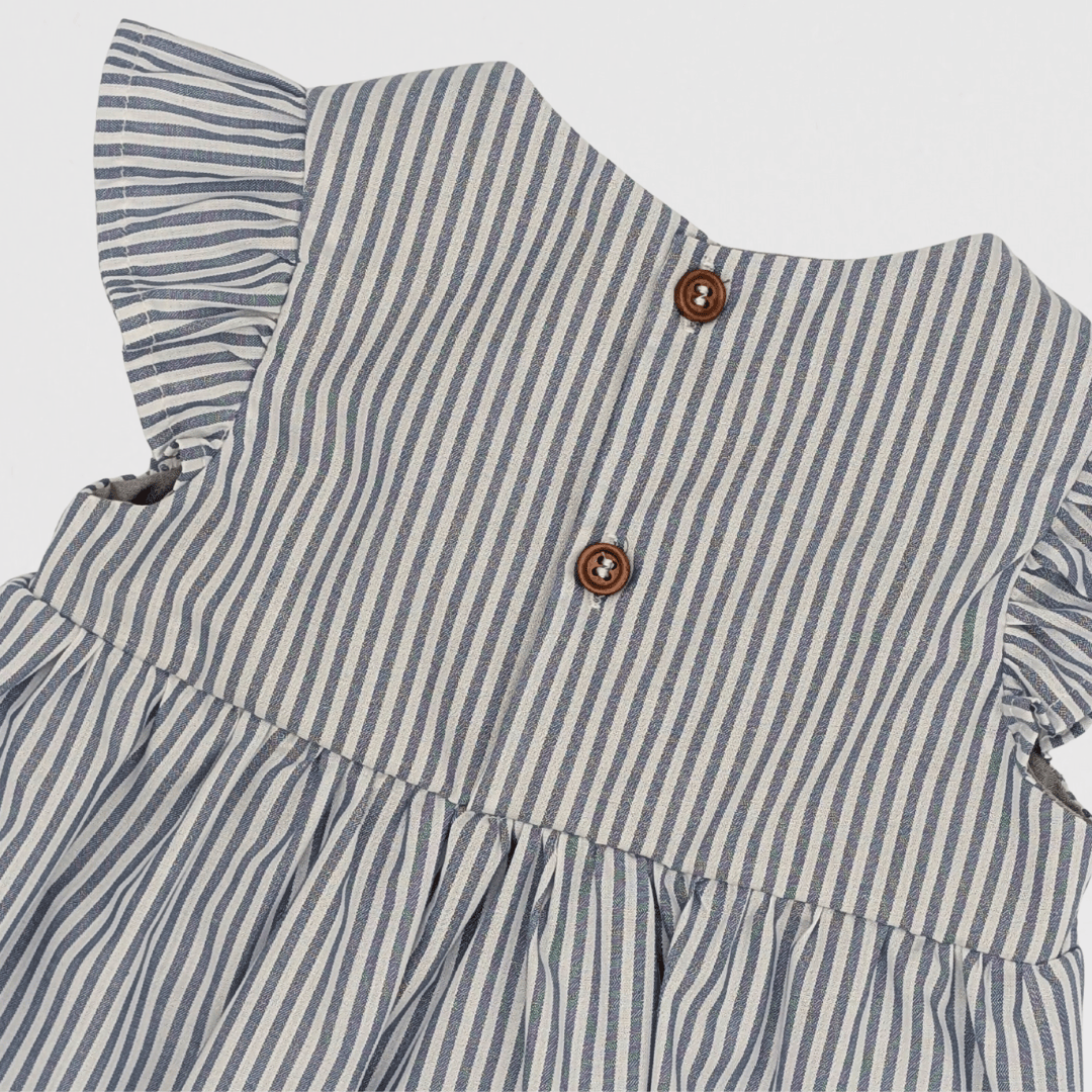 Darcie Striped Dress | Sky Blue/White
