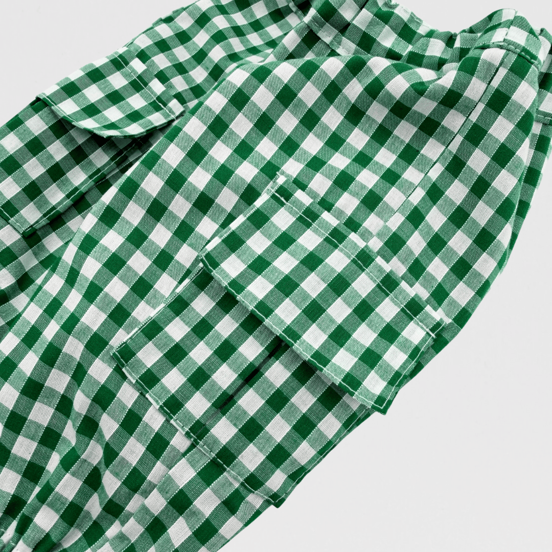Frankie Pocket Gingham Trousers | Green/White