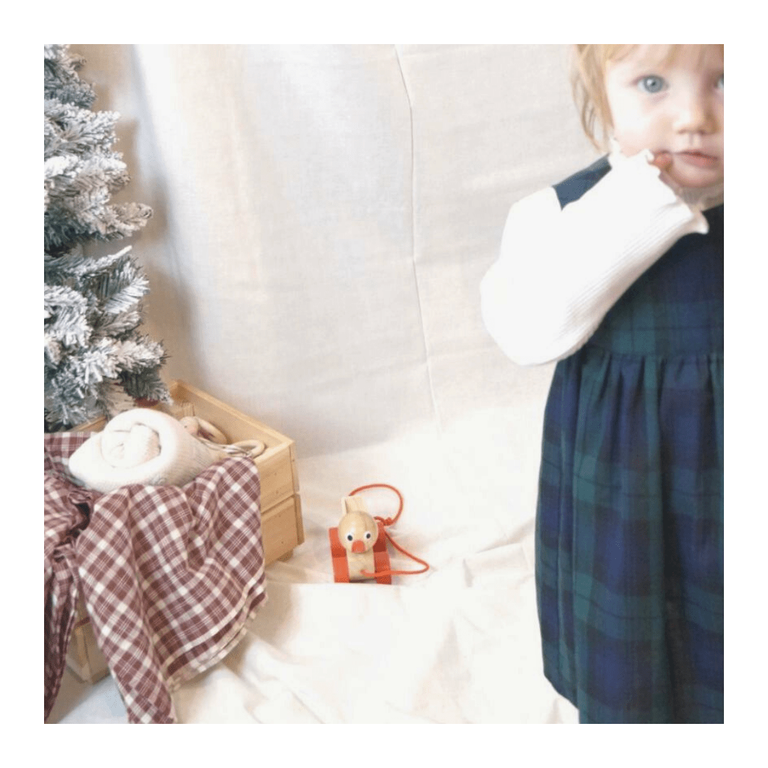 GREEN TARTAN SLEEVELESS DRESS