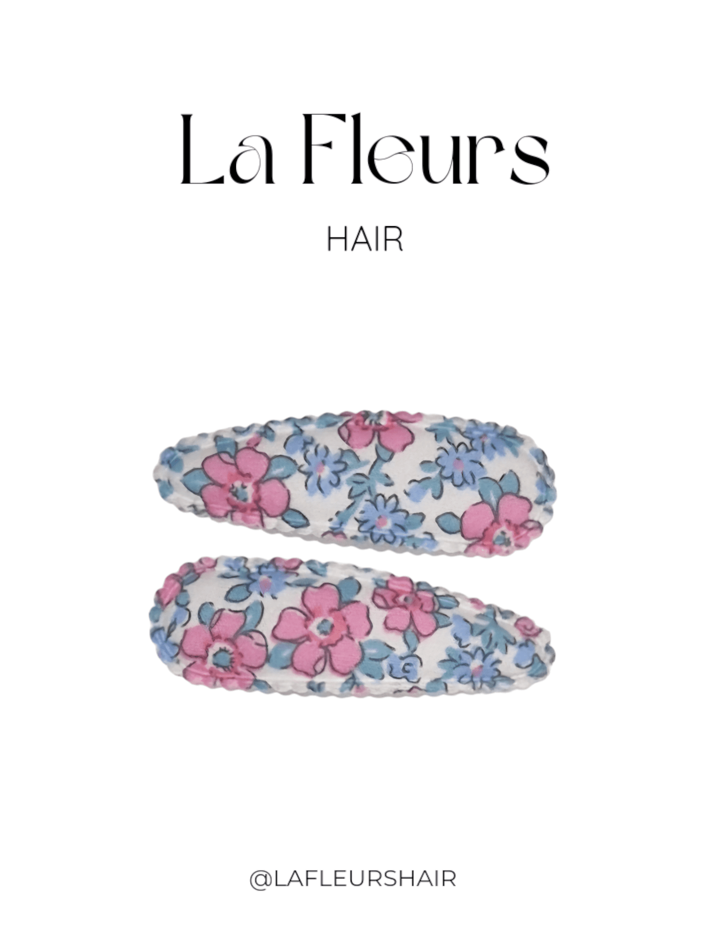 Pink/Blue floral Hair Clips