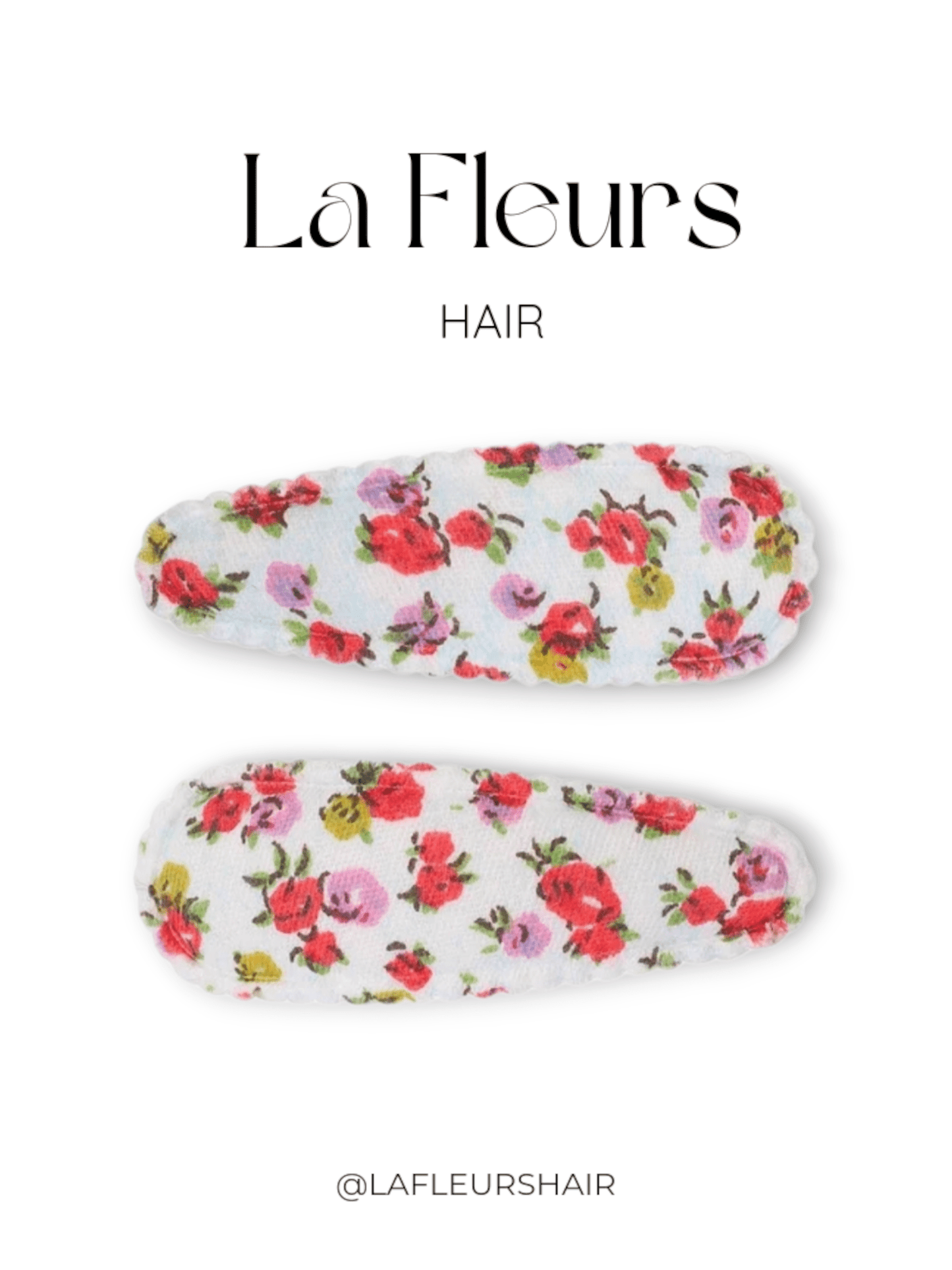 Ditsy Rose Hair Clips