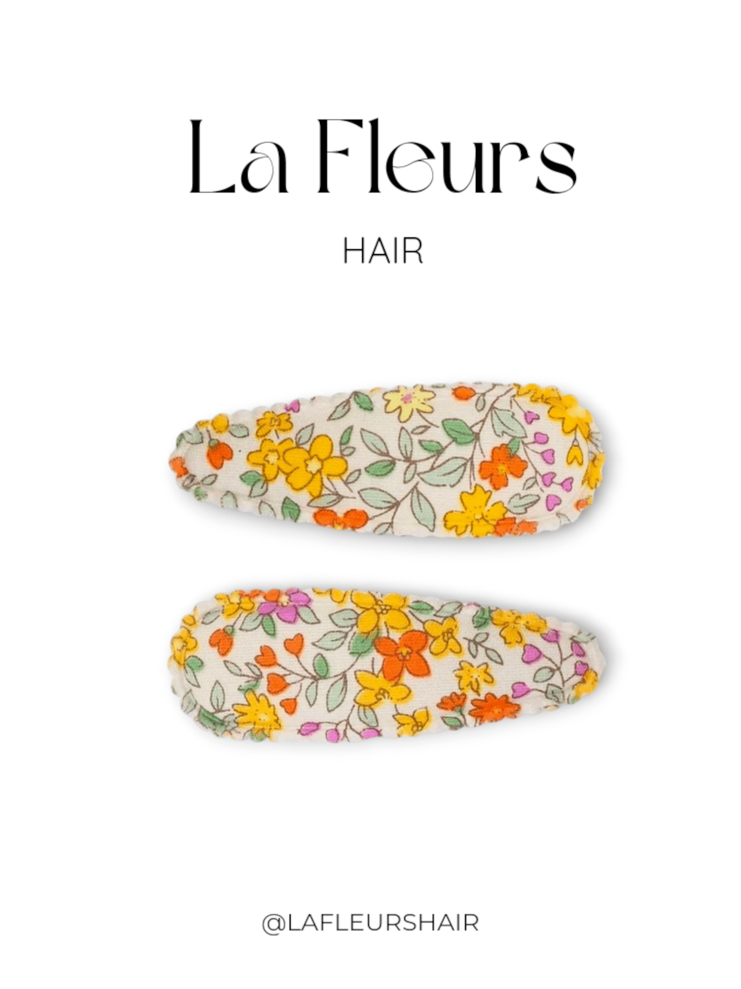 Yellow/Orange floral Hair Clips