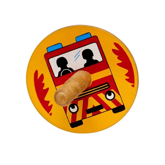 Clearance Lanka Kade Wooden Spinning Top Toy | Fire Truck