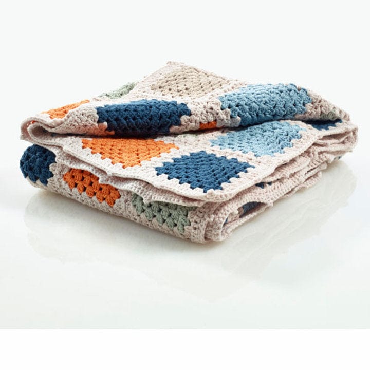 Petrol Granny Square Blanket