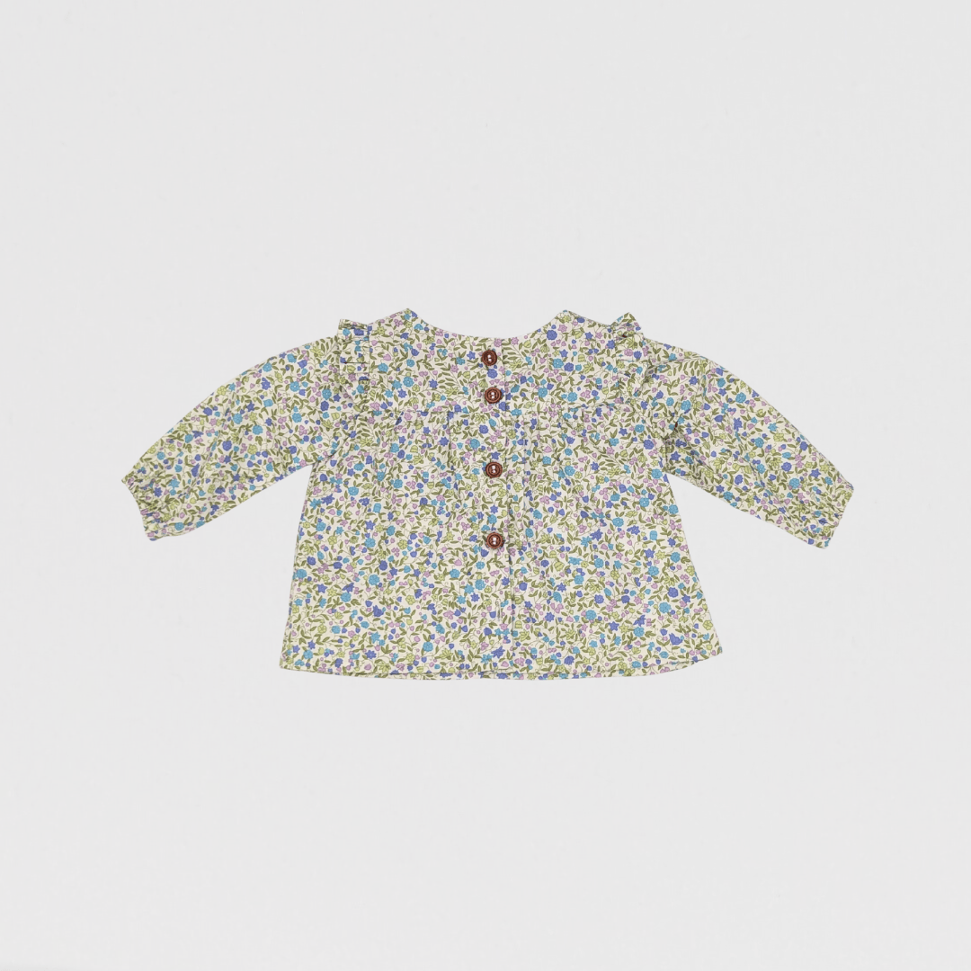 Poppy Floral Blouse | Green/Purple/Multi