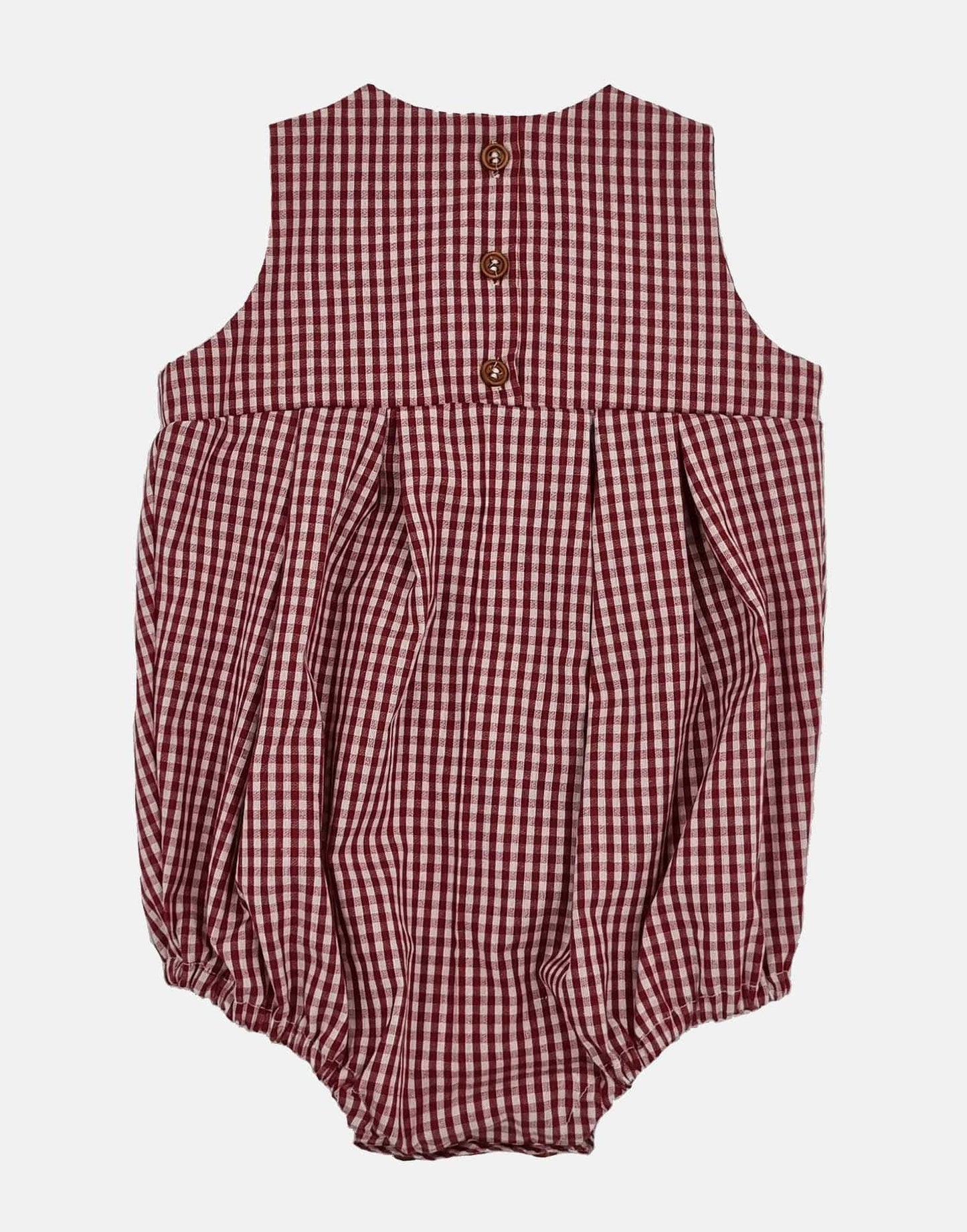 Rompers Red Gingham Pleated Romper