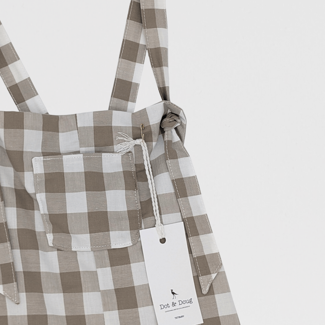 Sammie Chequered Dungaree | Sand/White