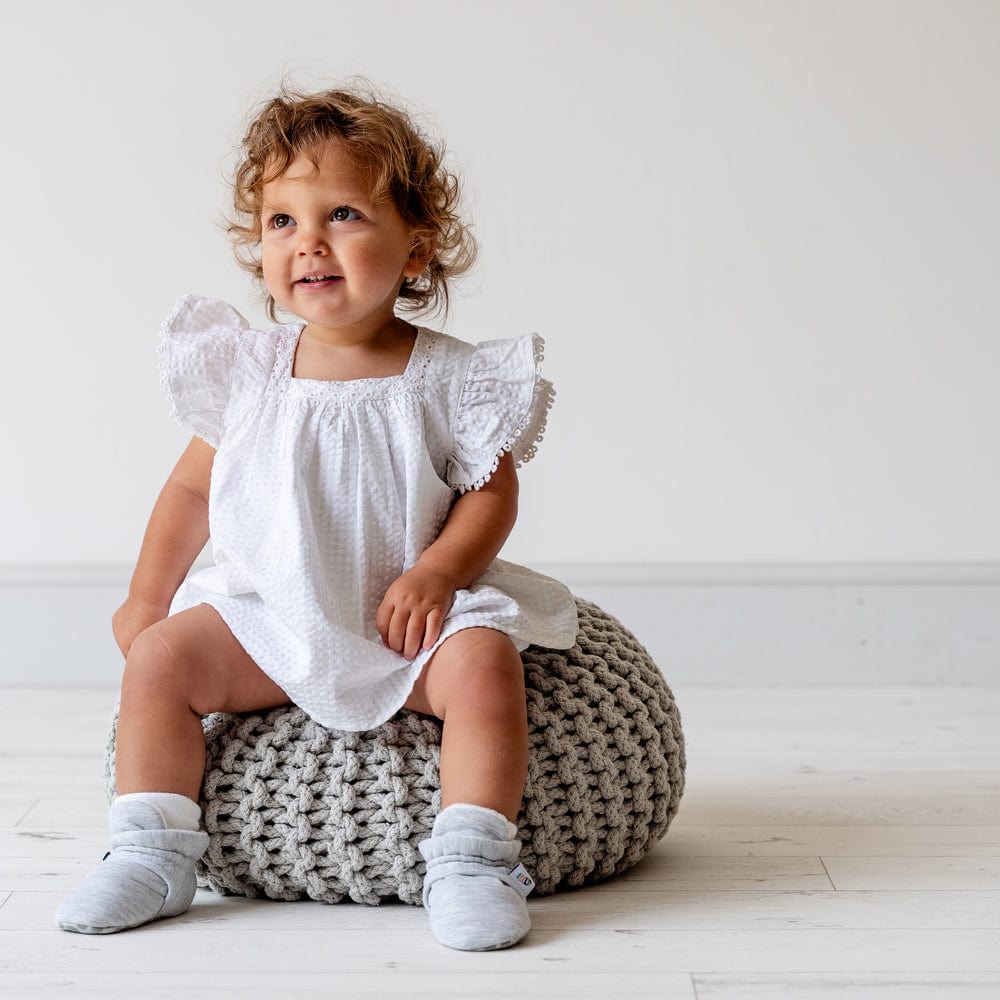Stay-on Non-Slip Bootie - Perfect pram Slipper or Baby Carrier boot - Grey