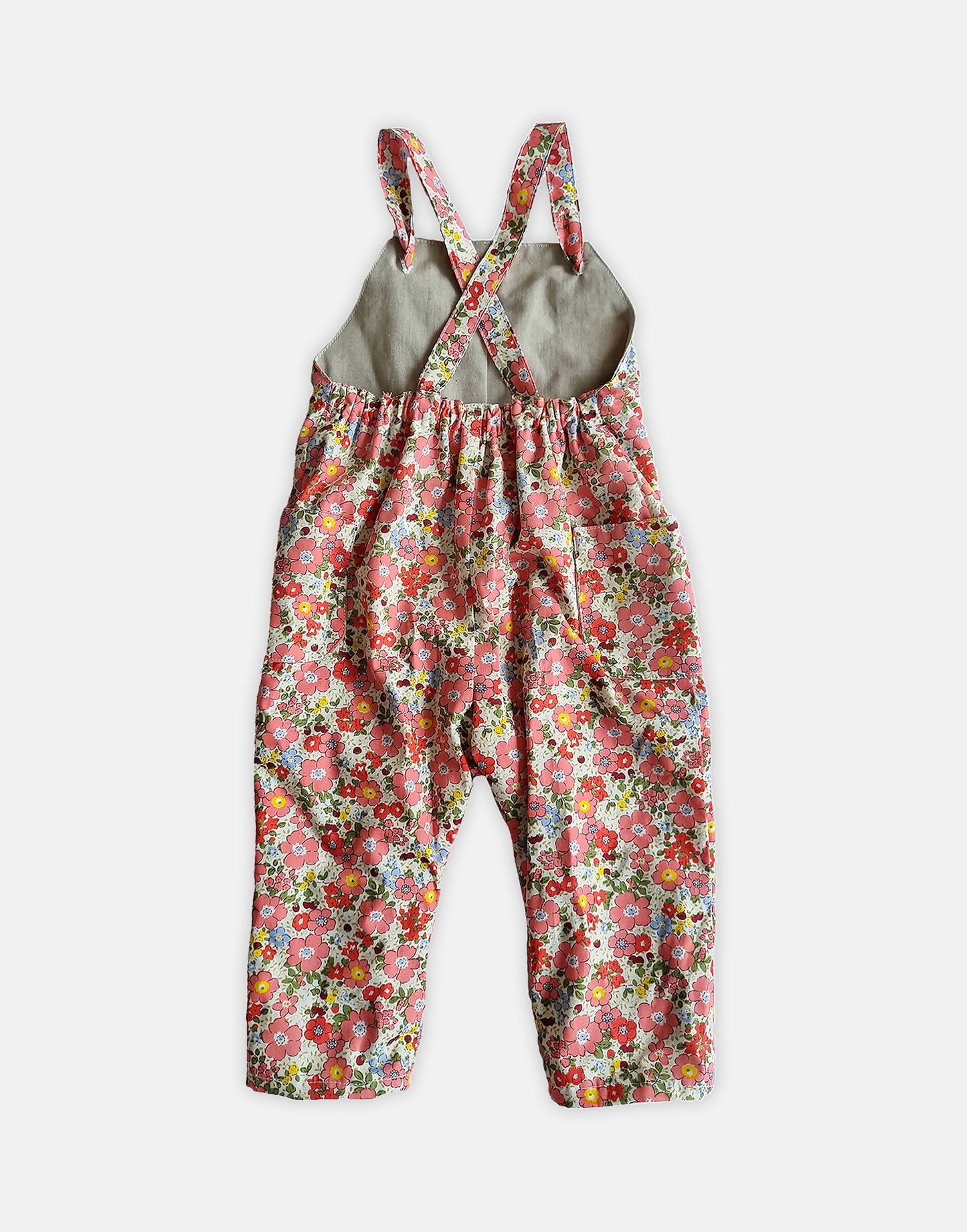 Coral Floral Dungarees