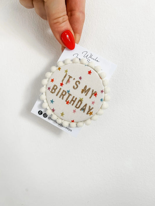 Birthday Badge - Pom Pom