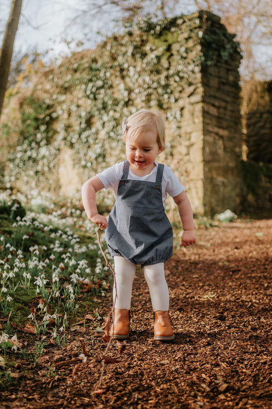 Blue Dungaree Romper