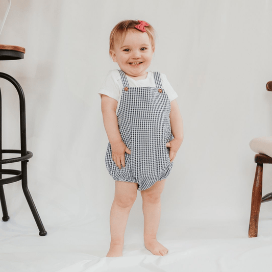 Bonnie Striped Romper | Blue/White