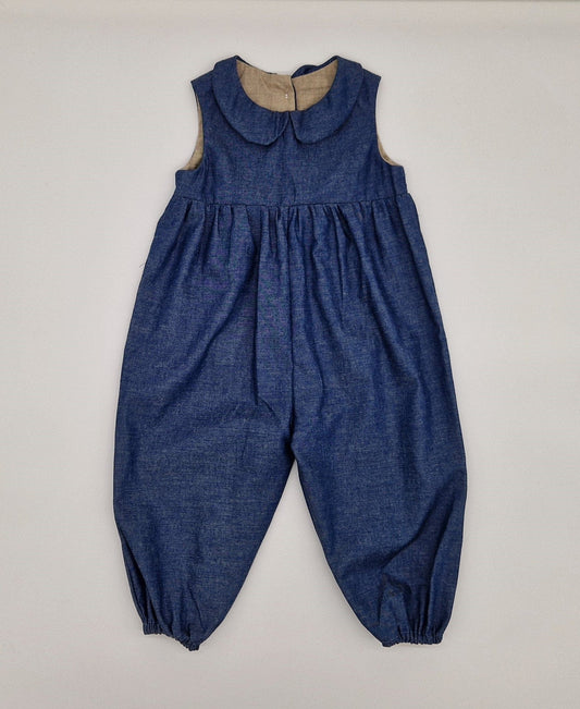 Bubble Romper - Blue Collared