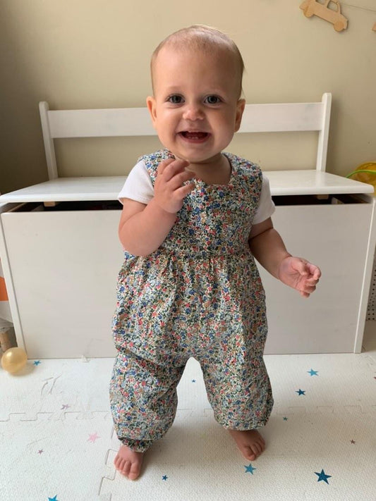 Bubble Romper - Blue Ditsy Floral