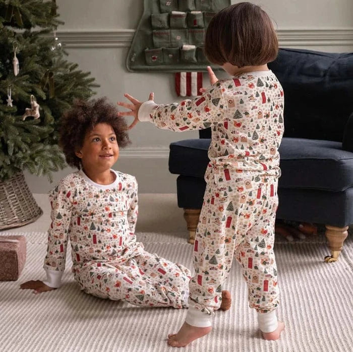 Children's Christmas Jersey Pyjamas - Festive Forest