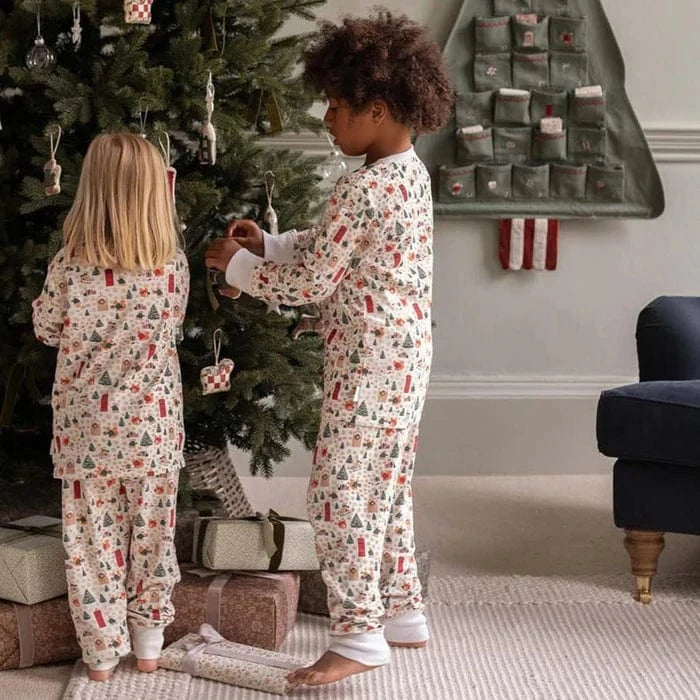 Children's Christmas Jersey Pyjamas - Festive Forest