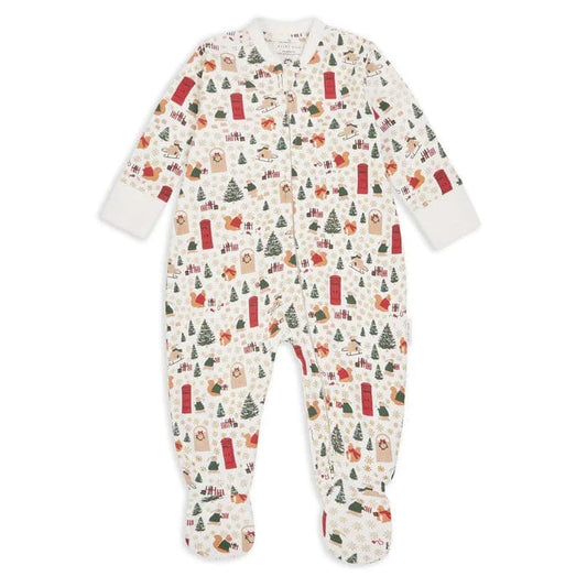 Christmas Baby Jersey Sleepsuit - Festive Forest