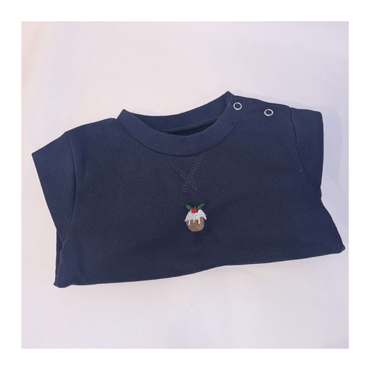 Christmas Pudding Embroidered Jumper
