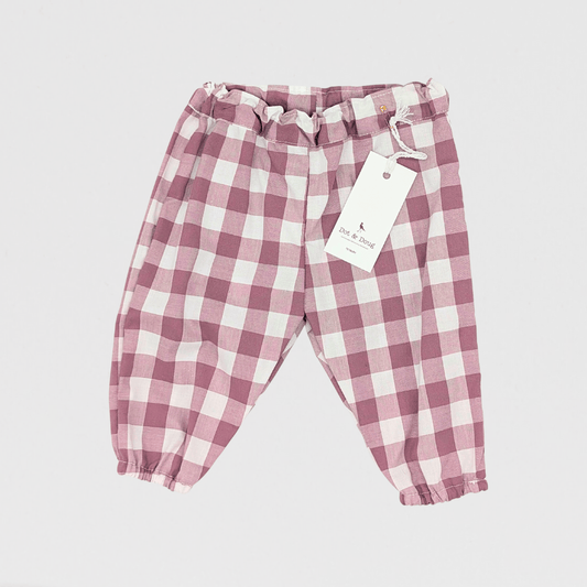 Clara Chequered Trouser | Dusk Pink/White