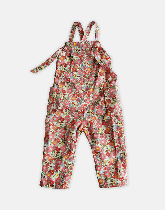 Coral Floral Dungarees