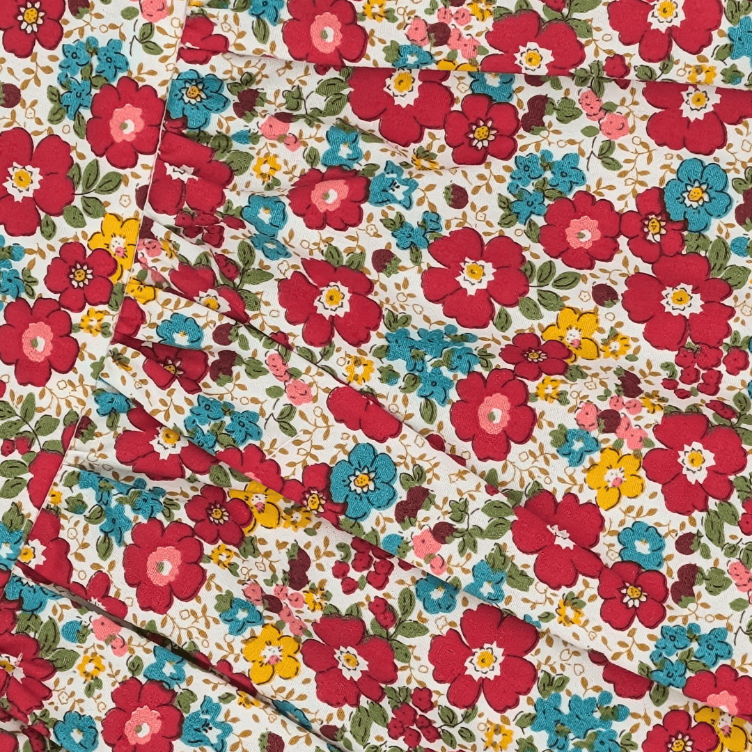 Darcie Floral Dress | Red/Blue/Multi