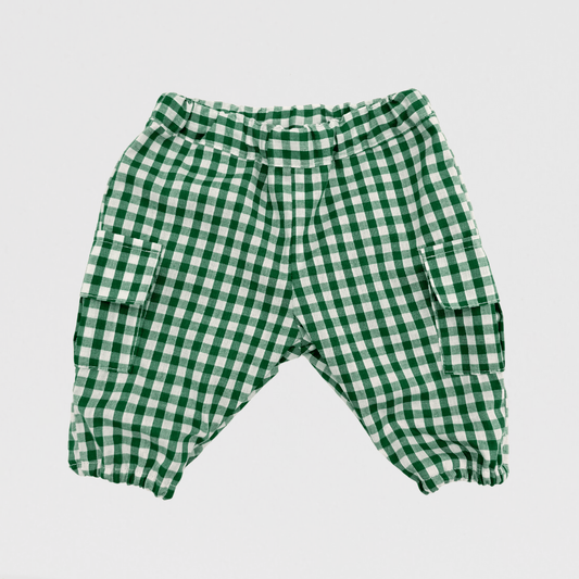 Frankie Pocket Gingham Trousers | Green/White
