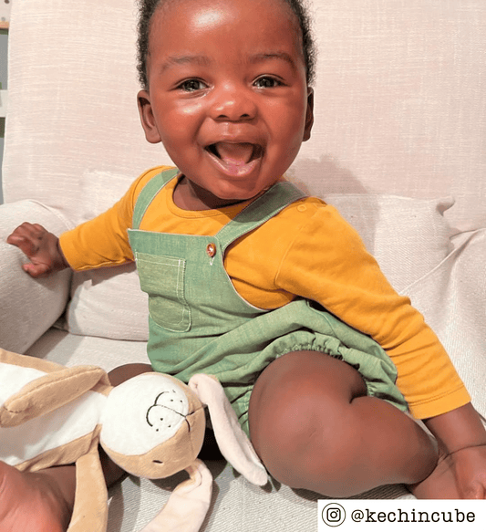 GREEN DUNGAREE ROMPER