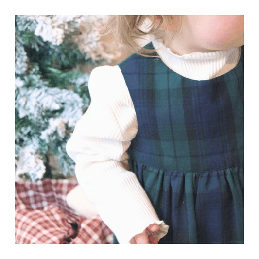 GREEN TARTAN SLEEVELESS DRESS