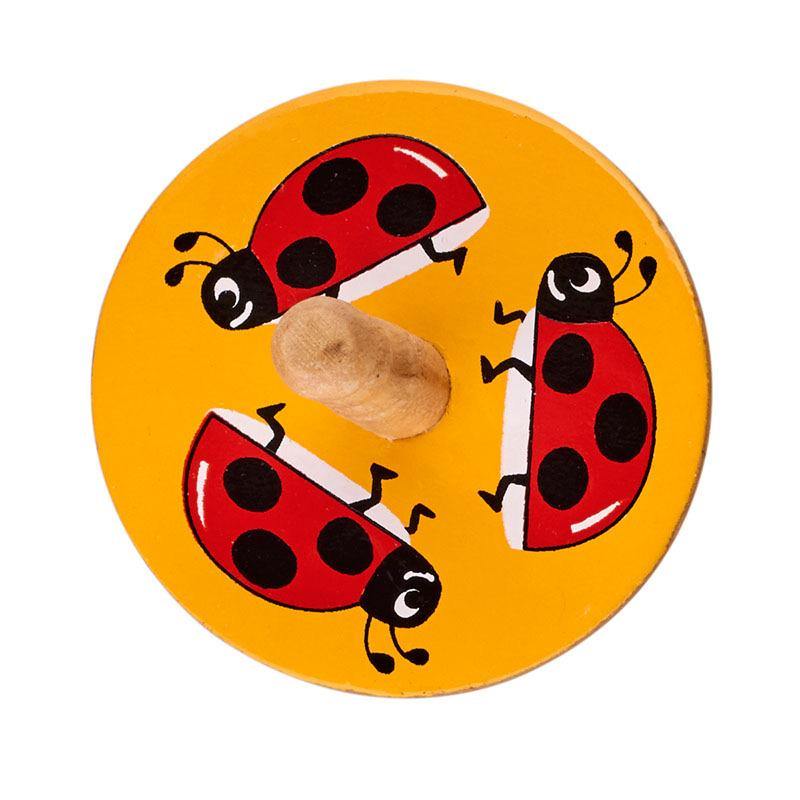 Clearance Lanka Kade | Wooden Spinning Top Toy Ladybug