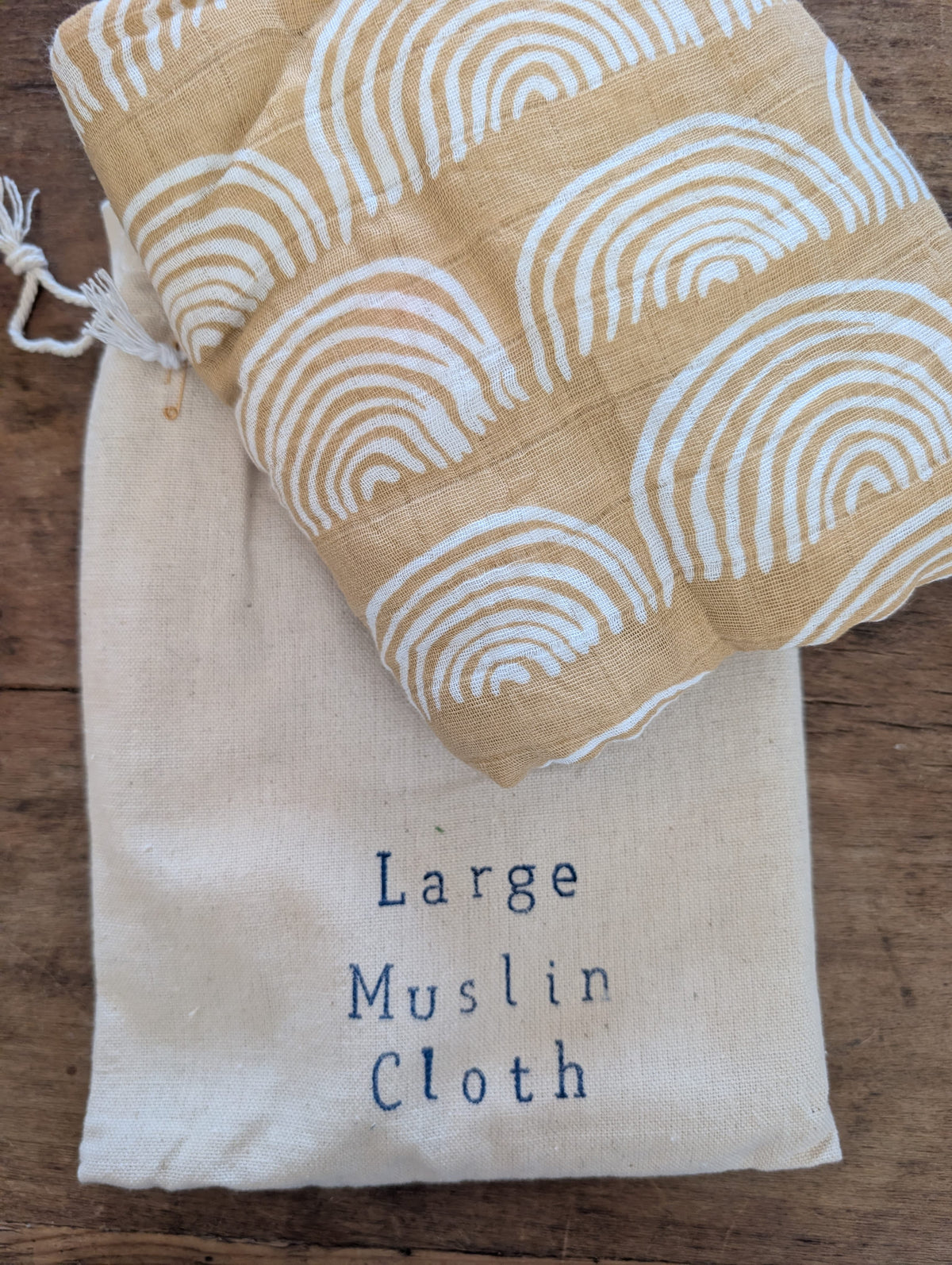 Mustard Rainbow Large Muslin Cloth | 120cm x 110cm