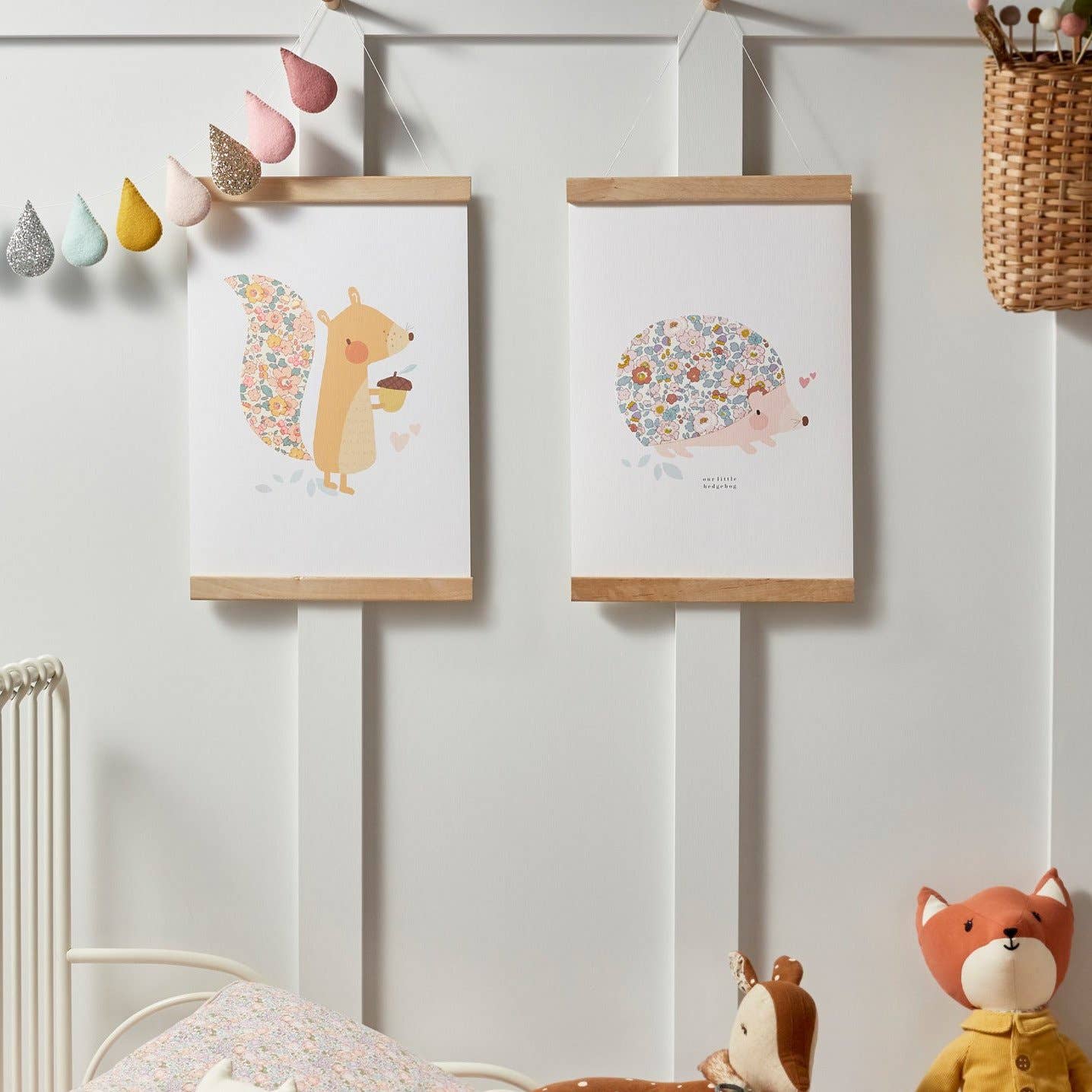Liberty Print Hedgehog Nursery Art A4
