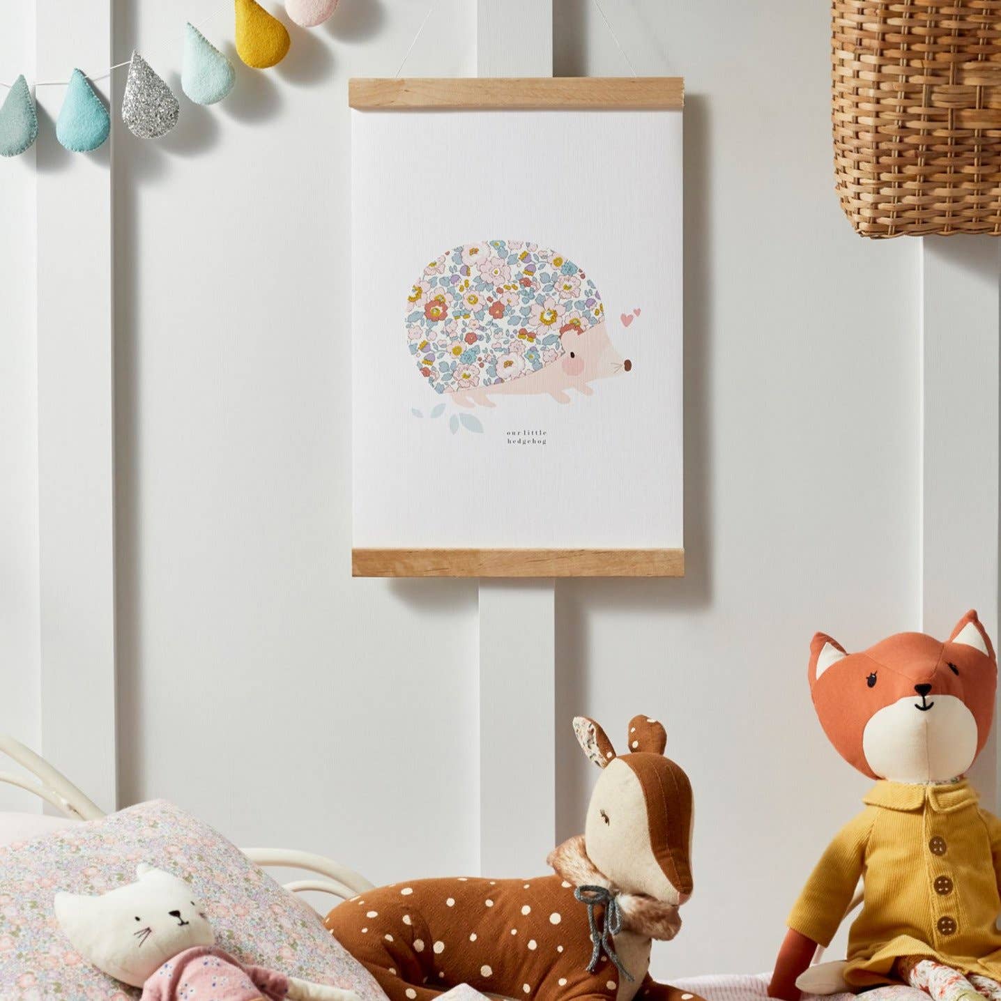 Liberty Print Hedgehog Nursery Art A4