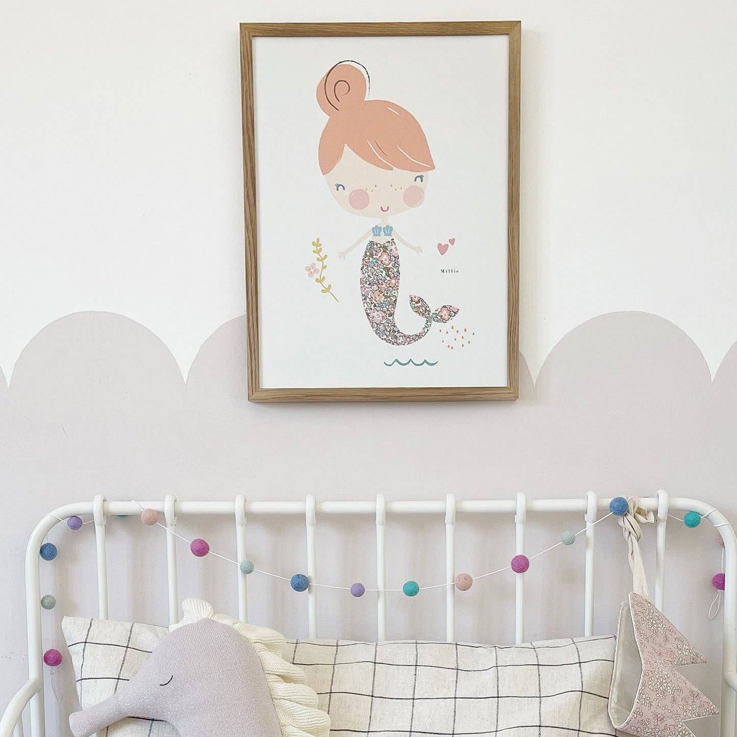 Liberty Print Mermaid Nursery Art A4