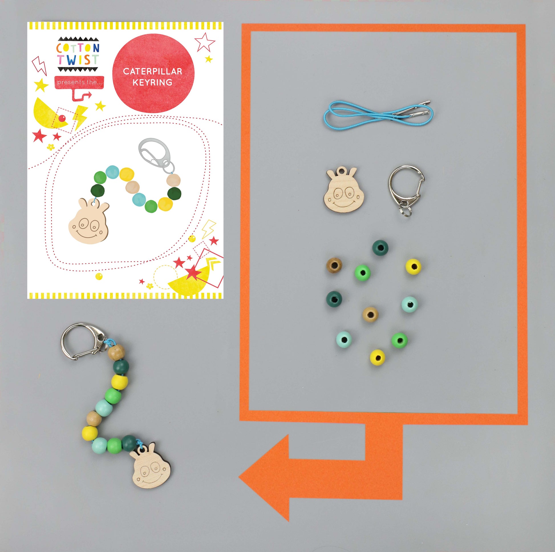 Make Your Own Caterpillar Keyring Kit