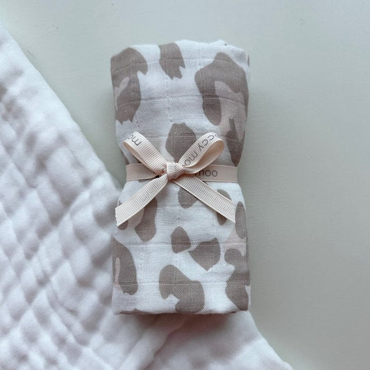Muslin 'go-to' cloth - Blush Leopard Print