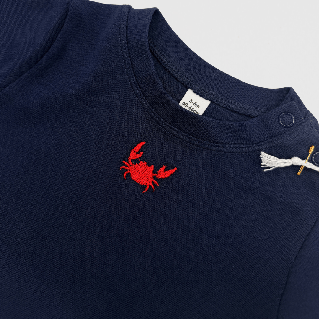 Otis Casual Crab Top | Navy/Red