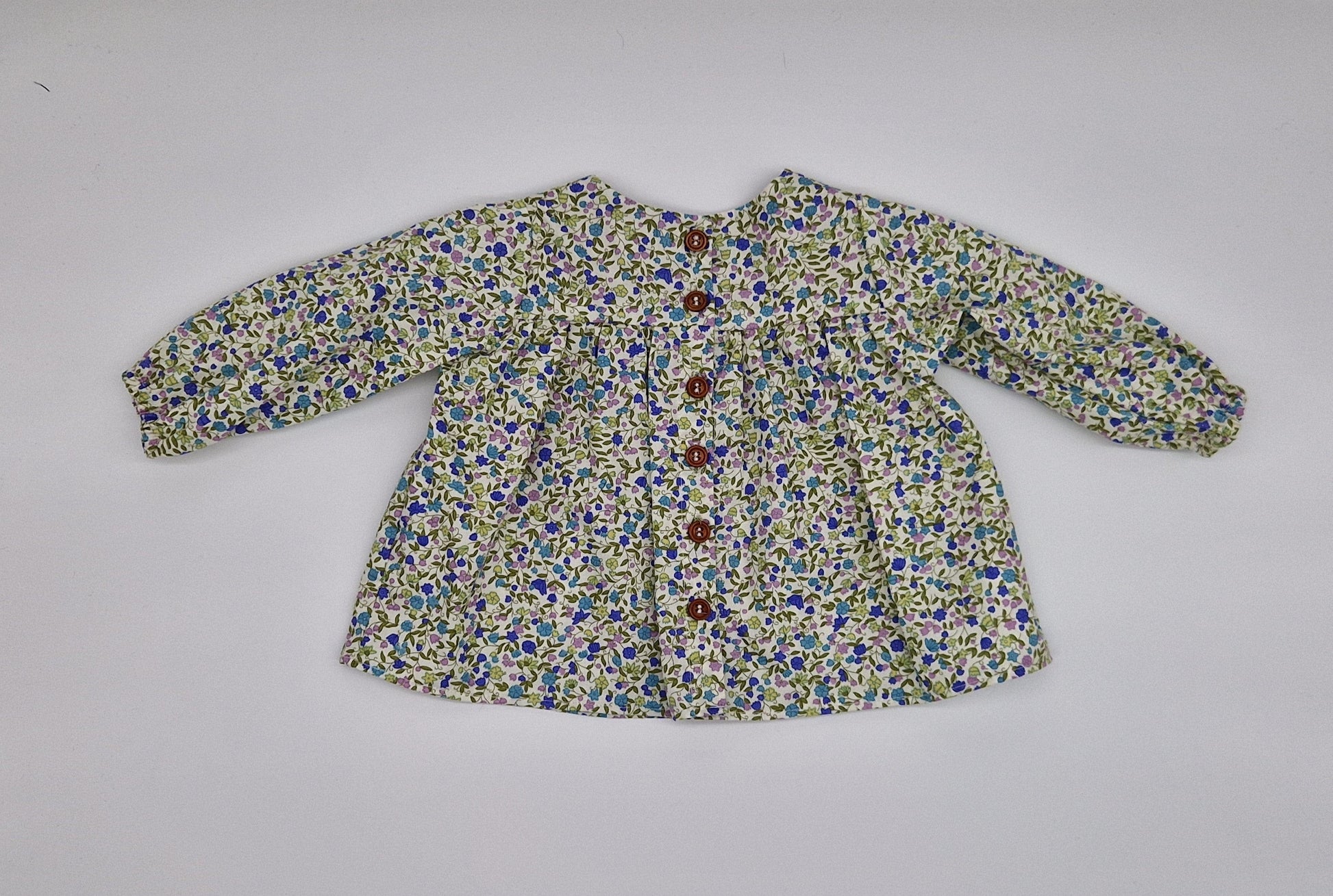 Pastel Floral Long Sleeve Blouse
