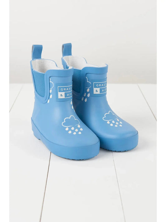 PRE-ORDER Cornflower Blue Short Colour-Changing Kids Wellies