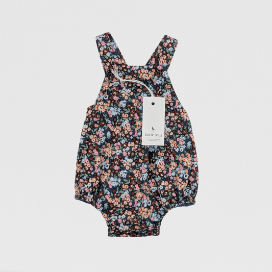 Quinn Floral Dungaree Romper | Multi-colour
