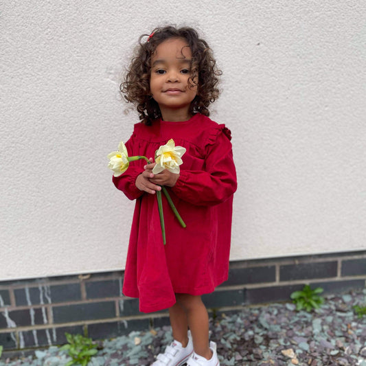 RED NEEDLECORD DRESS