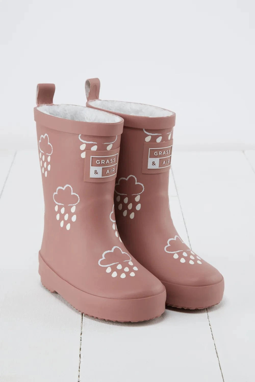 Rose Colour-Changing Kids Wellies with Teddy Fleece Lining
