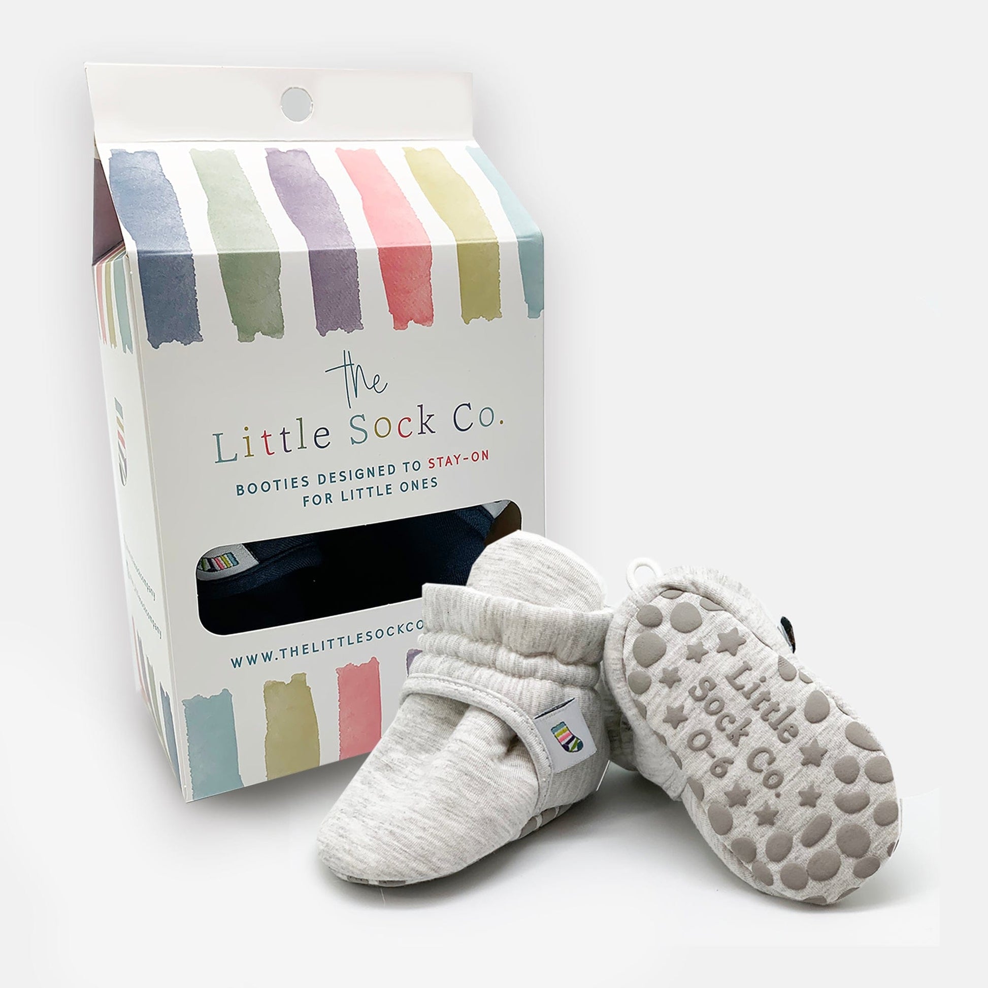 Stay-on, Non-Slip Bootie - Perfect pram Slipper or Baby Carrier boot - Grey