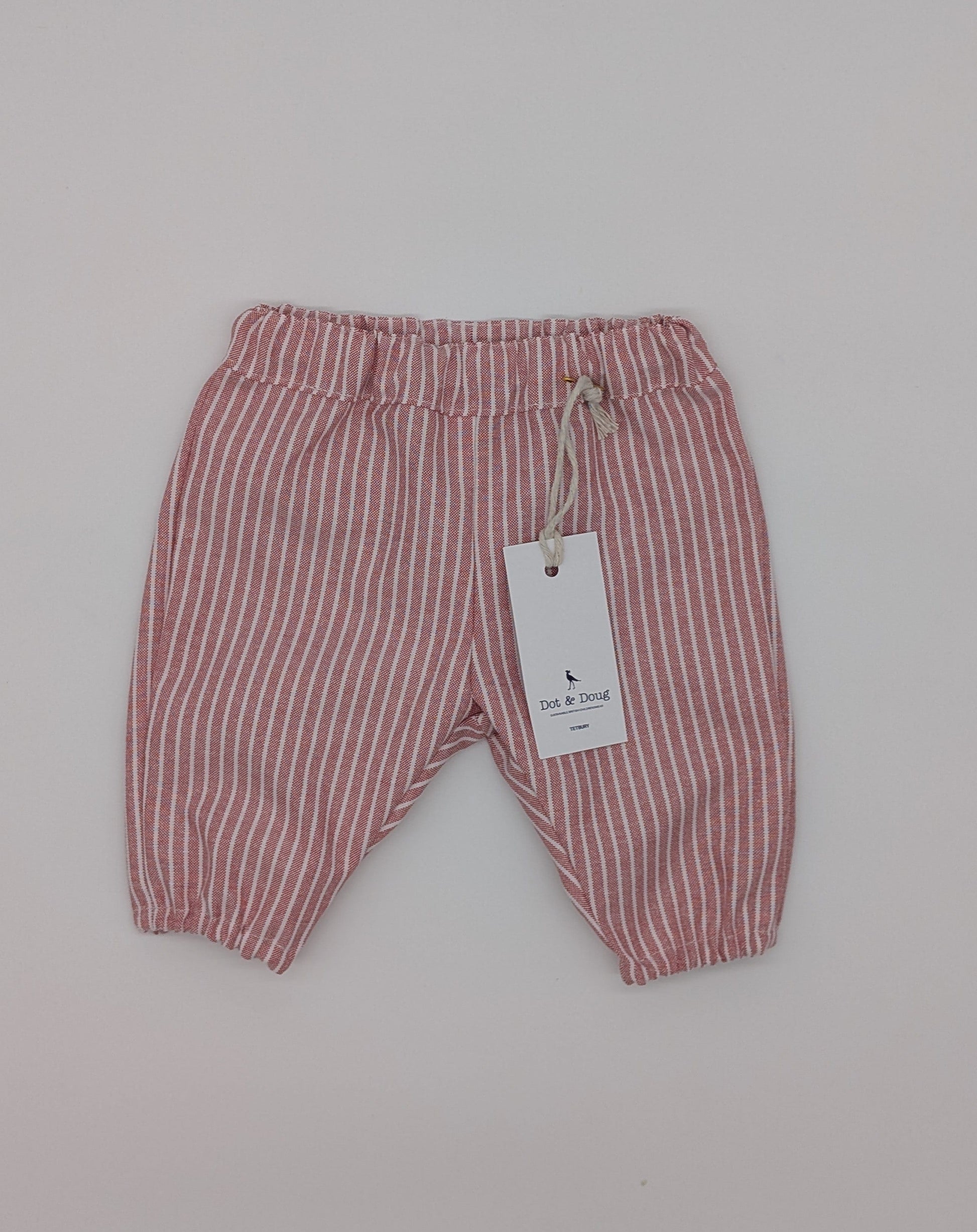 Washed Red striped trousers