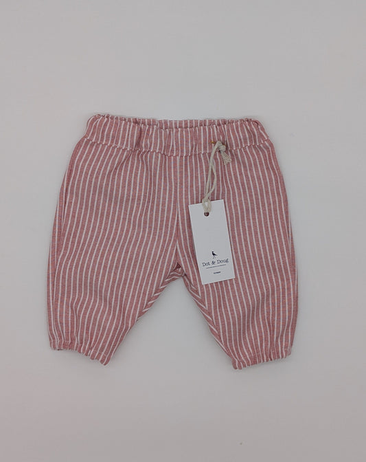 Washed Red striped trousers