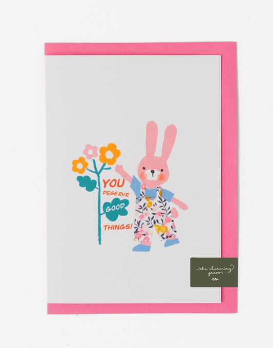 You Deserve Good Things | Liberty Wiltshire Bud Fabric Card
